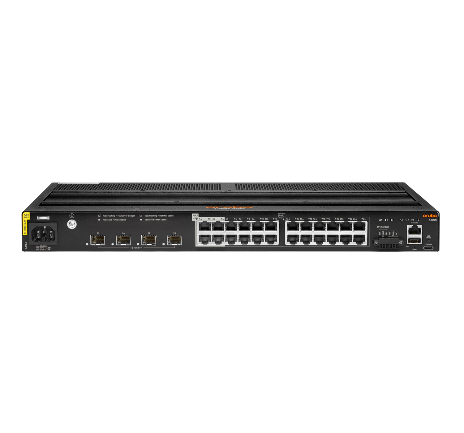 Aruba, a Hewlett Packard Enterprise company Aruba 4100i Managed L2 Gigabit Ethernet (10/100/1000) Power over Ethernet (PoE) 1U Black